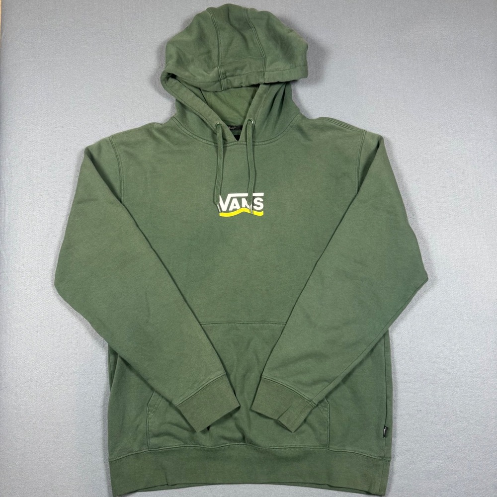 Vans Off The Wall Sage Green Graphic Hoodie Mens Large Skate Sweatshirt